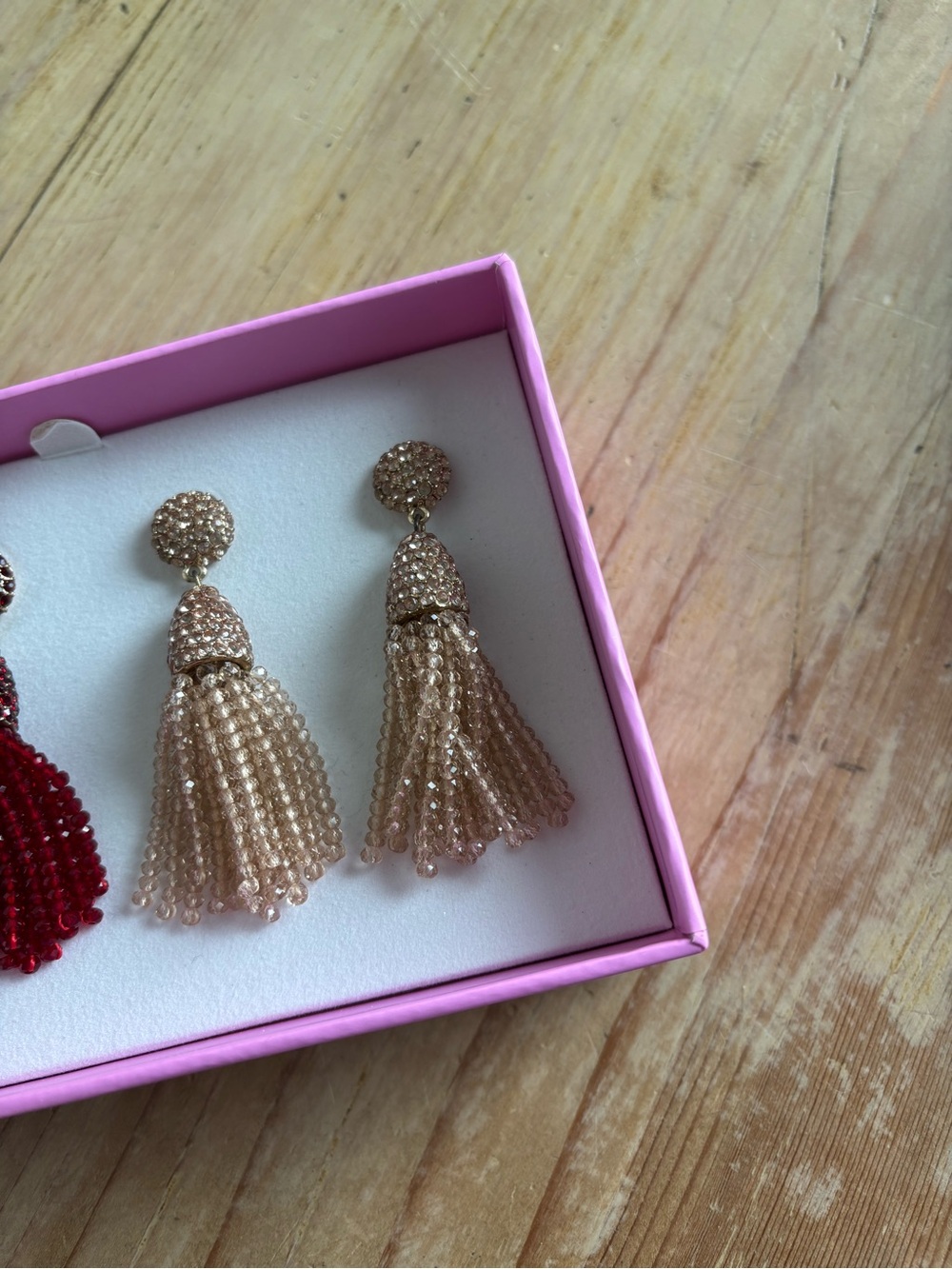 Bauble Bar Beaded Tassel Drop Earrings - Pink Champagne